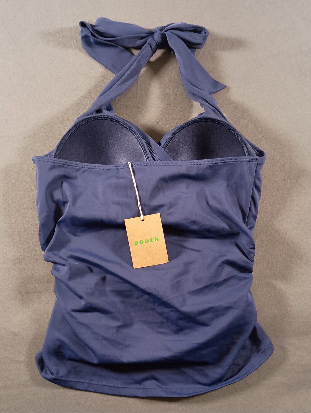 Boden Levanzo Halter Tankini Top Twist Neckline Stretch Non Wired Size 8 NEW - Picture 3 of 5